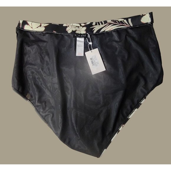 In the Style Women's Black and Cream Floral 2-piece Bikini Set Size 26 NWT - Picture 14 of 16